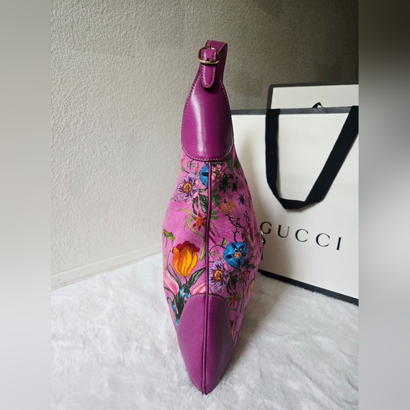 Gucci Flora Jackie Bouvier Hobo Shoulder Bag - Picture 6 of 16